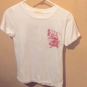 Red/white love and peace T-shirt